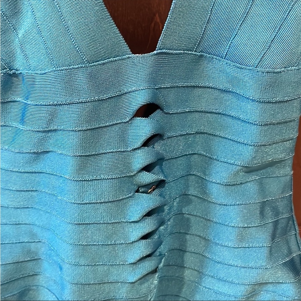 Hervé Leger Michelli Twist Detail Bandage Blue One Piece Swimsuit 🩱❤️ HL - Picture 11 of 12